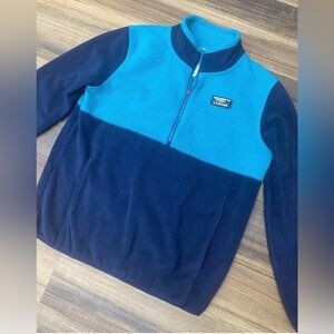 Vintage LL Bean 1/4 Zip Pullover Fleece Blue Kids Size Large 14-16 Rare